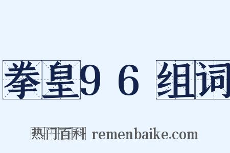 拳皇96组词是什么意思的图片